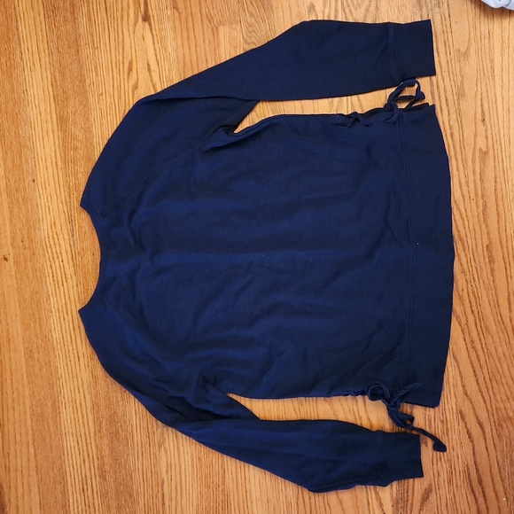 Old Navy navy sweatshirt with ties on sides, size medium - Picture 2 of 4